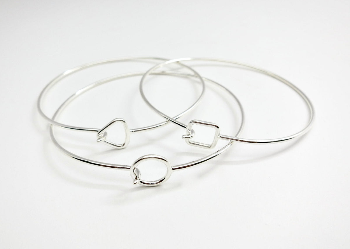 Minimalist Chic Bangles- Wear With Or Without Charms- Solo