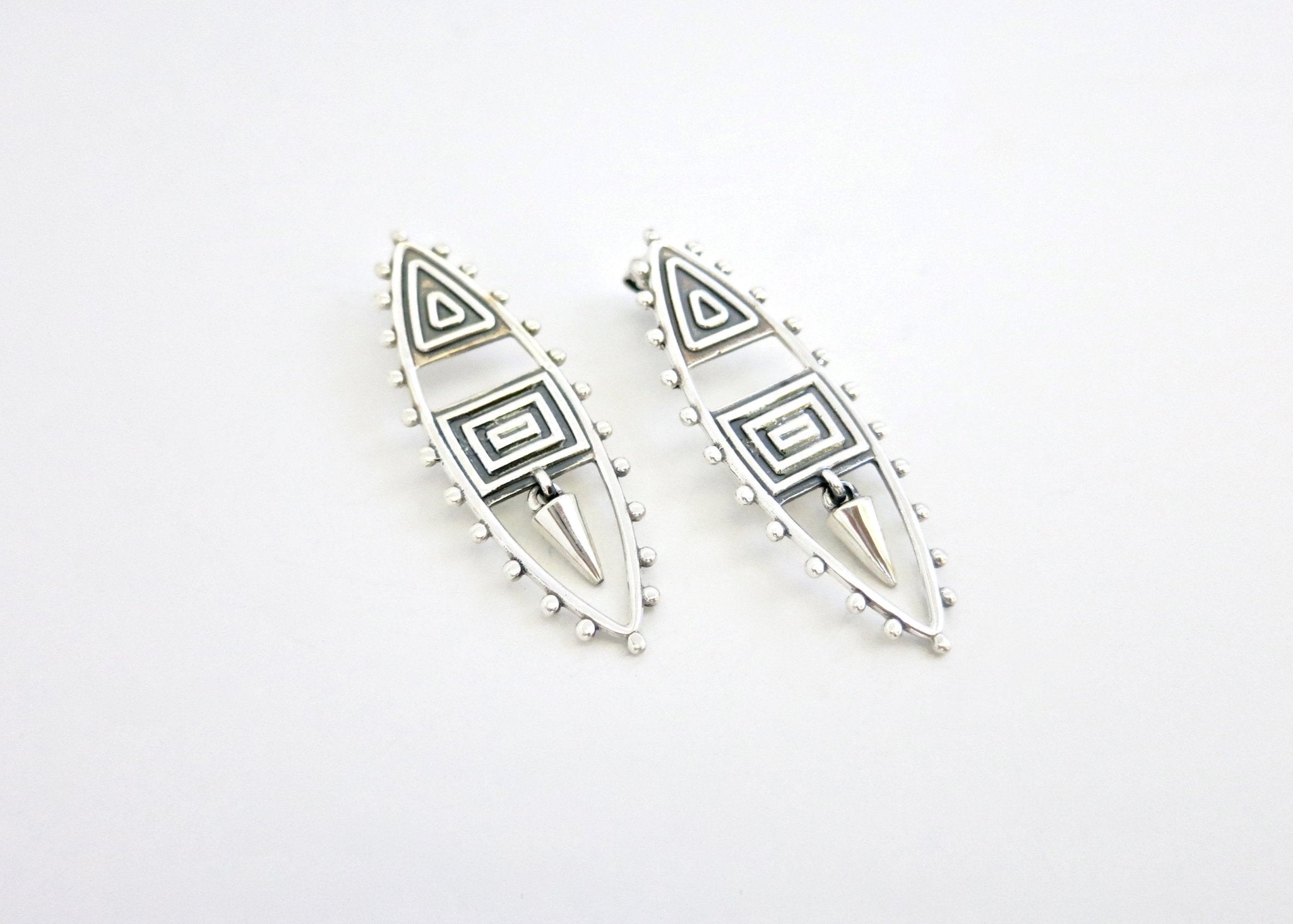 Urian neo-tribal navette earrings - Lai