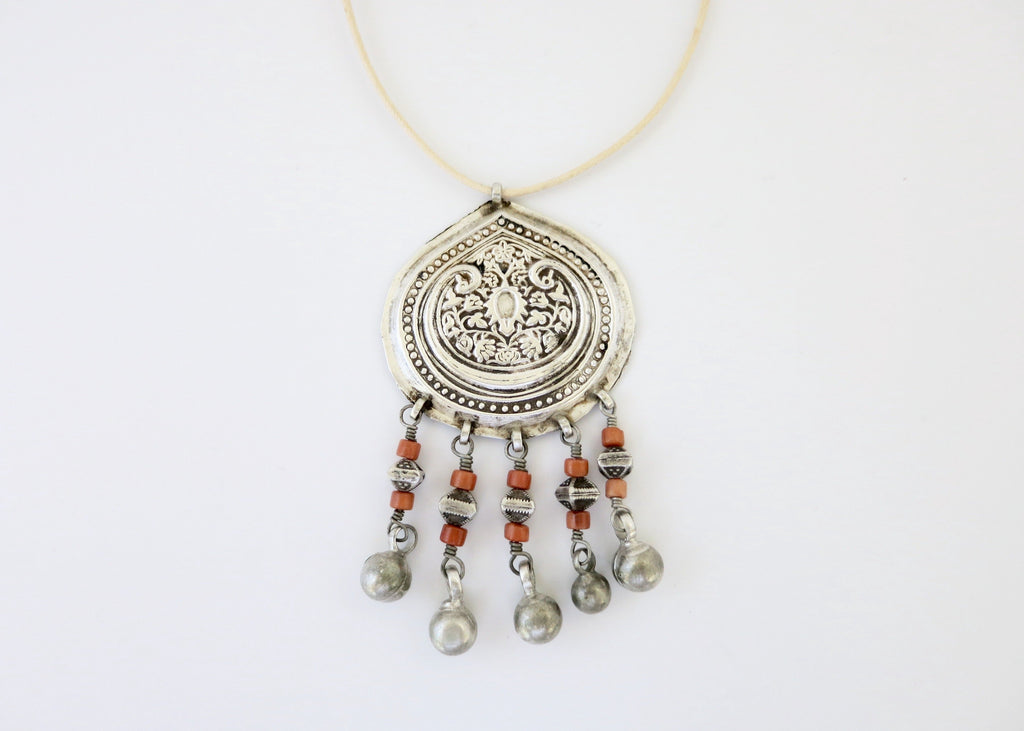 Stunning, coral-fringed, tribal pendant from Uzbekistan - Craft Stories