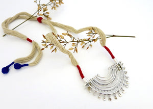 Bahati half-round pendant necklace with granulation work - Lai