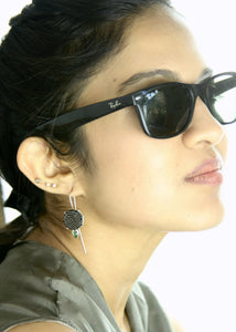 Chic, elegant long hook Bidri earrings - Lai