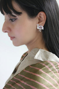 Gorgeous, chic, asymmetrical 'teetar' (bird) earrings - Lai