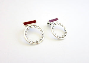 Mosi round enamel earrings - Lai