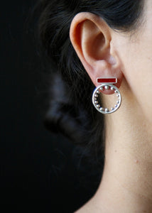 Mosi round enamel earrings - Lai
