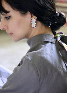 Ravishing, rectangular 'toran' earrings - Lai