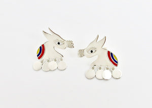 Stunning, folksy 'Ashva' (horse) earrings - Lai