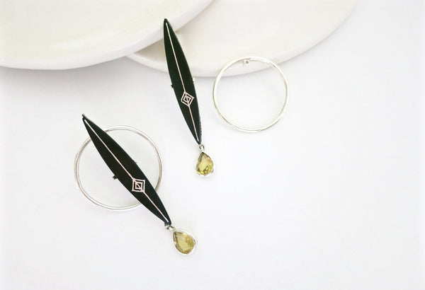 Black Silver Earrings with Bidri Work - Curvy | indic inspirations |  Reviews on Judge.me