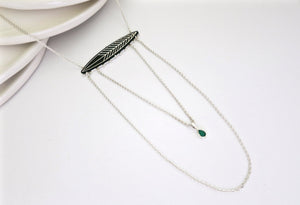 Unique, elegant layered Bidri chain necklace - Lai