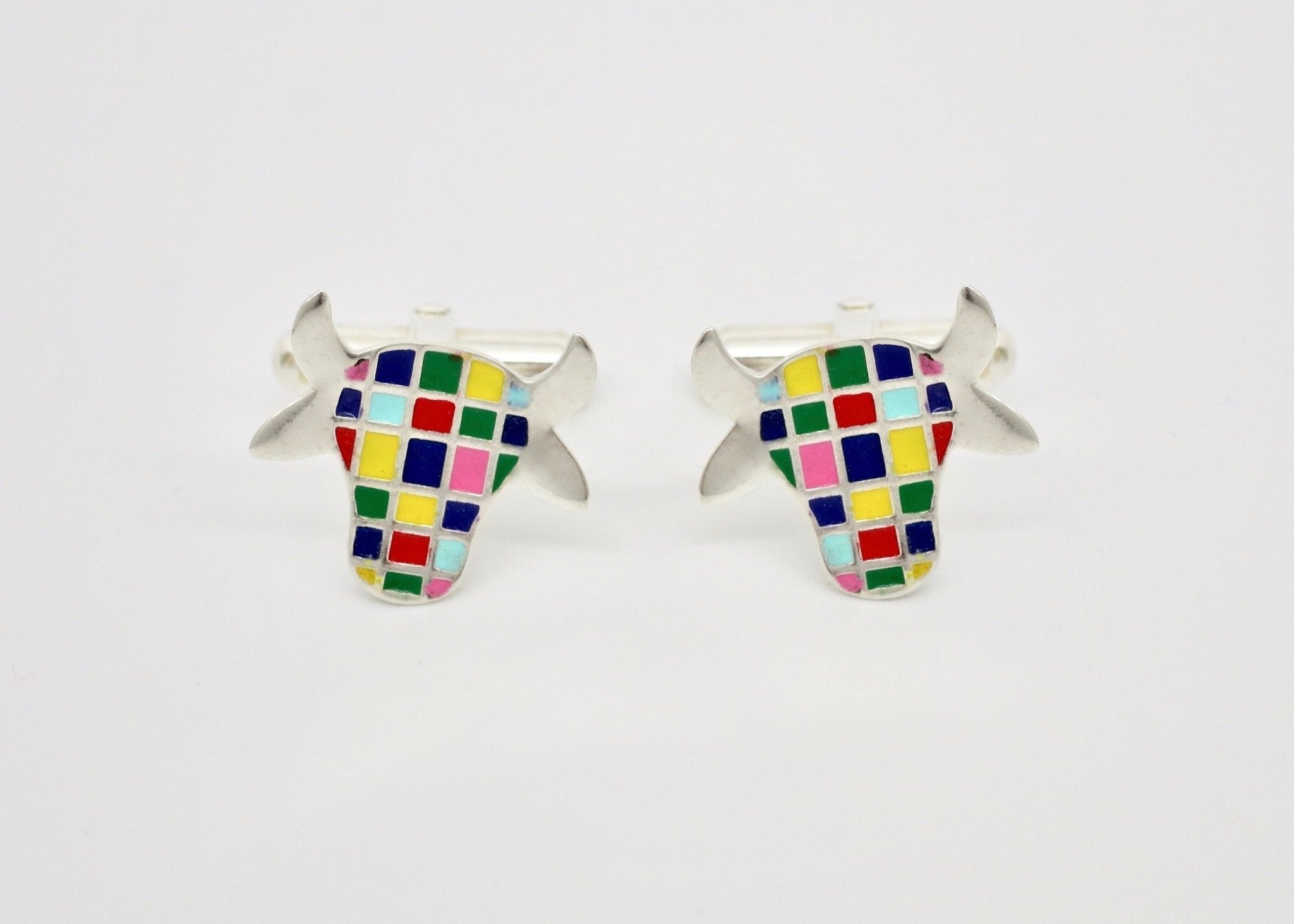 Whimsical and uber cool 'dhenu' (cow) cufflinks - Lai